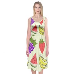 Fruits Pattern Background Food Midi Sleeveless Dress from ArtsNow.com