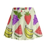 Fruits Pattern Background Food Mini Flare Skirt