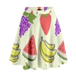 Fruits Pattern Background Food High Waist Skirt