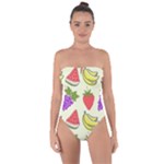 Fruits Pattern Background Food Tie Back One Piece Swimsuit