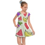 Fruits Pattern Background Food Kids  Cap Sleeve Dress