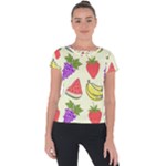 Fruits Pattern Background Food Short Sleeve Sports Top 