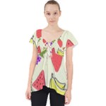 Fruits Pattern Background Food Lace Front Dolly Top