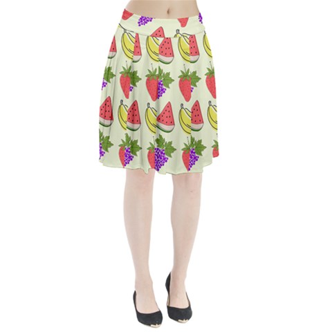 Fruits Pattern Background Food Pleated Skirt from ArtsNow.com