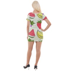 Short Sleeve Asymmetric Mini Dress 