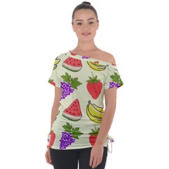 Off Shoulder Tie-Up T-Shirt 