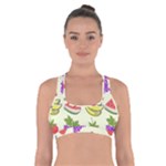 Fruits Pattern Background Food Cross Back Sports Bra