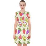 Fruits Pattern Background Food Adorable in Chiffon Dress