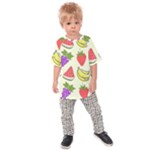 Fruits Pattern Background Food Kids  Raglan T-Shirt