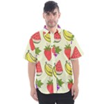 Fruits Pattern Background Food Men s Short Sleeve Shirt