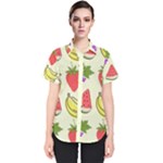 Fruits Pattern Background Food Women s Short Sleeve Shirt