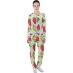 Fruits Pattern Background Food Casual Jacket and Pants Set