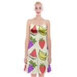 Fruits Pattern Background Food Spaghetti Strap Velvet Dress