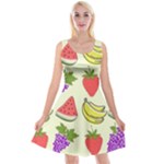 Fruits Pattern Background Food Reversible Velvet Sleeveless Dress
