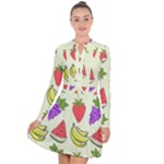 Fruits Pattern Background Food Long Sleeve Panel Dress