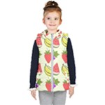 Fruits Pattern Background Food Kids  Hooded Puffer Vest