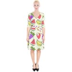 Fruits Pattern Background Food Wrap Up Cocktail Dress