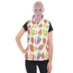 Fruits Pattern Background Food Women s Button Up Vest