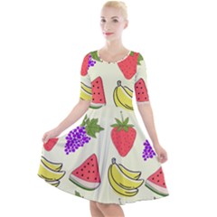 Quarter Sleeve A-Line Dress 