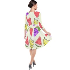 Quarter Sleeve Waist Band Dress 