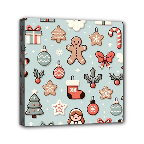 Christmas Cartoon Pattern Mini Canvas 6  x 6  (Stretched) from ArtsNow.com