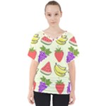 Fruits Pattern Background Food V-Neck Dolman Drape Top