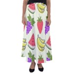 Fruits Pattern Background Food Flared Maxi Skirt