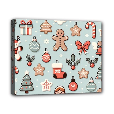 Christmas Cartoon Pattern Canvas 10  x 8  (Stretched) from ArtsNow.com