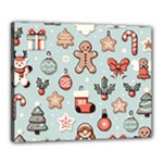Christmas Cartoon Pattern Canvas 20  x 16  (Stretched)