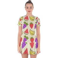 Drop Hem Mini Chiffon Dress 