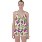 Fruits Pattern Background Food Tie Front Two Piece Tankini