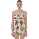 Fruits Pattern Background Food Babydoll Tankini Set