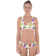Fruits Pattern Background Food Cross Back Hipster Bikini Set from ArtsNow.com