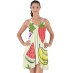 Fruits Pattern Background Food Show Some Back Chiffon Dress