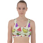 Fruits Pattern Background Food Back Weave Sports Bra