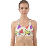Fruits Pattern Background Food Back Web Sports Bra