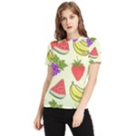 Fruits Pattern Background Food Women s Short Sleeve Rash Guard