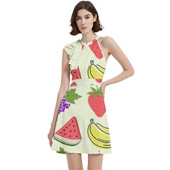 Cocktail Party Halter Sleeveless Dress With Pockets 