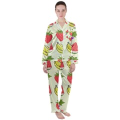 Women s Long Sleeve Satin Pajamas Set 