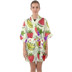 Half Sleeve Satin Kimono  