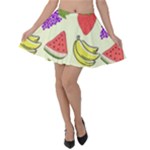 Fruits Pattern Background Food Velvet Skater Skirt