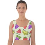 Fruits Pattern Background Food Velvet Crop Top