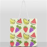 Fruits Pattern Background Food Full Print Rope Handle Tote (Large)