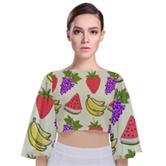 Tie Back Butterfly Sleeve Chiffon Top 