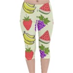 Fruits Pattern Background Food Velvet Capri Leggings 