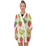 Fruits Pattern Background Food Half Sleeve Chiffon Kimono