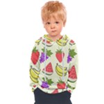 Fruits Pattern Background Food Kids  Overhead Hoodie