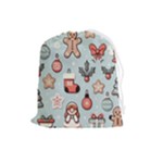Christmas Cartoon Pattern Drawstring Pouch (Large)