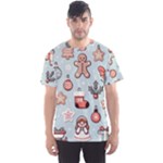 Christmas Cartoon Pattern Men s Sport Mesh T-Shirt