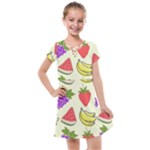 Fruits Pattern Background Food Kids  Cross Web Dress